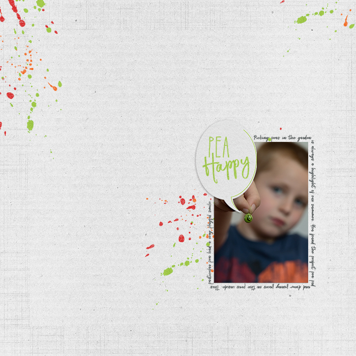 Pea Happy minimalist scrapbook page.