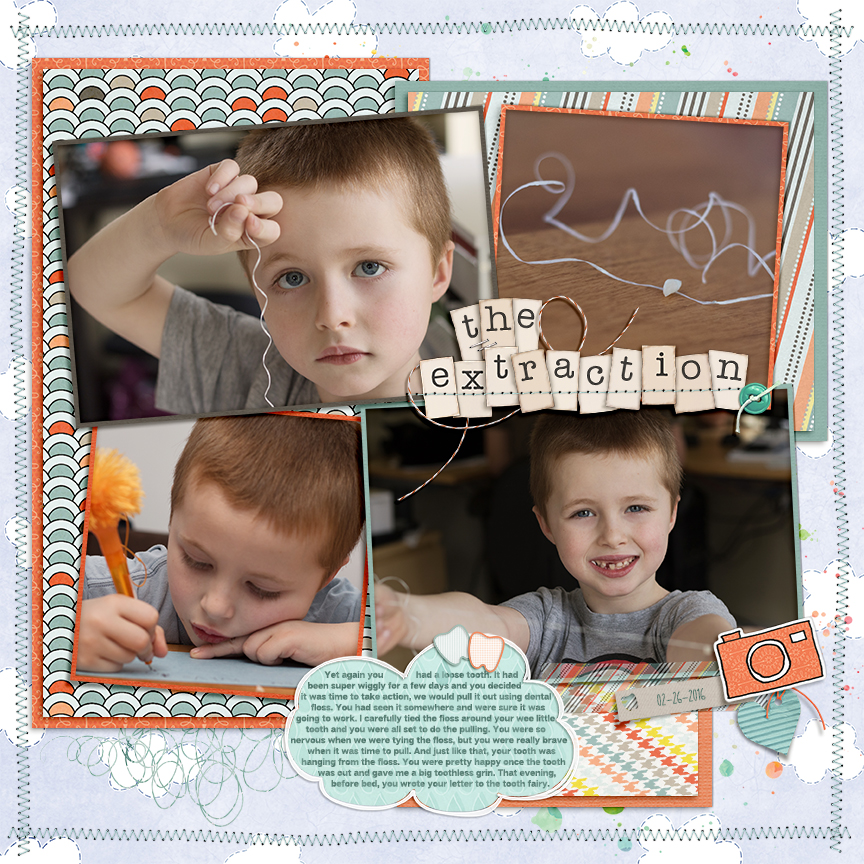 The Extraction - Scrapbook layout for Master of Scrap Competition