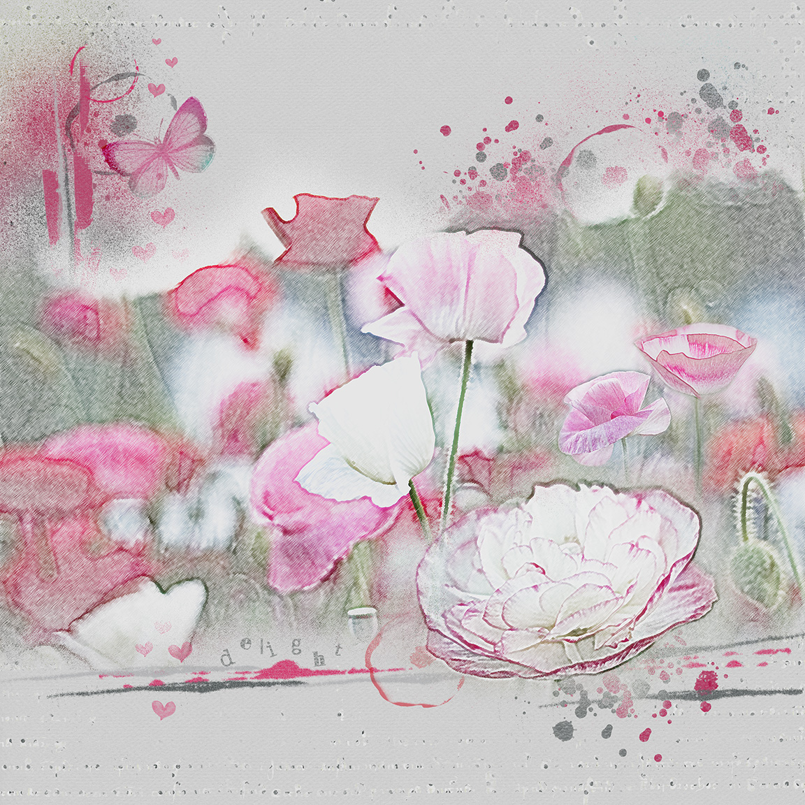 Poppies - Abstractionist Style layout for the Master of Scrap Competition.