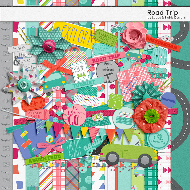 Road Trip Scrapbook Kit by Loops and Swirls